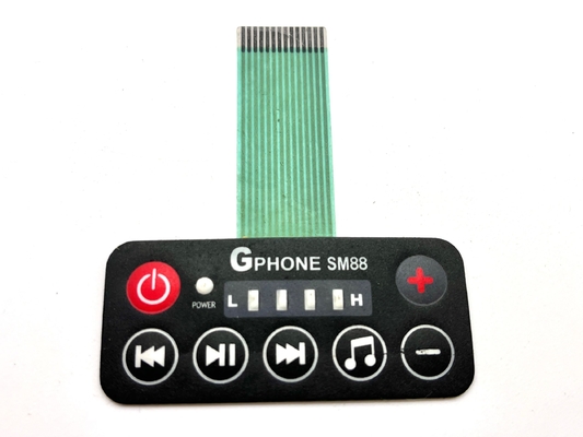 Polycarbonate Glossy Metal Molex Membrane Switch với kết nối nữ Nicmatic