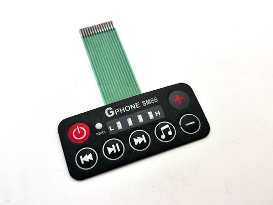 Polycarbonate Glossy Metal Molex Membrane Switch với kết nối nữ Nicmatic