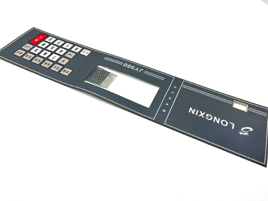 Back Tinted LCD Window Polyester Rubber Membrane Keyboard Với Lớp dính